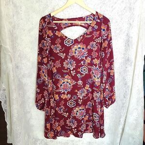 Mittoshop Paisely Print Shirt Dress Size Small, Maroon Red